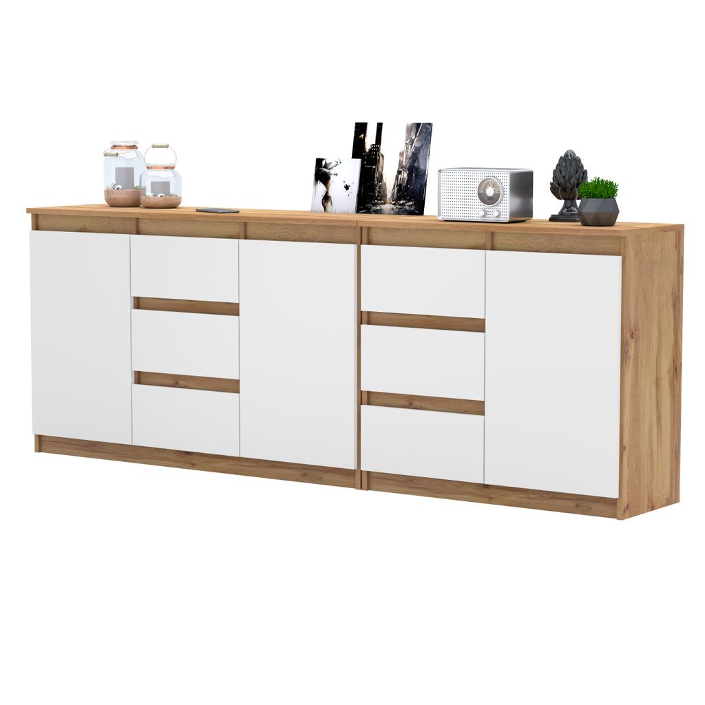 AZ team ® Duża Komoda WOTAN BIAŁY MAT 200 cm 6 Szuflad 3 Zdjęcie produktu 