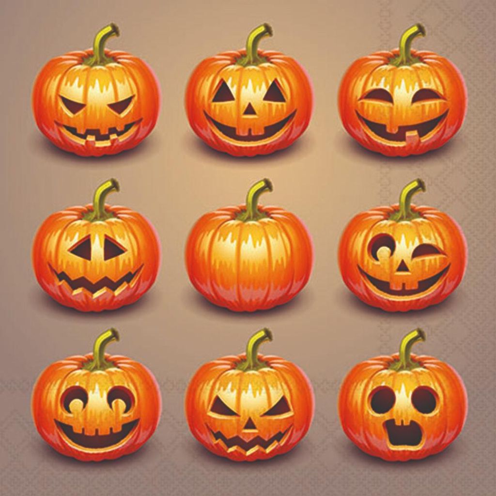 Servietten 25x25 cm - Halloween pumpkins