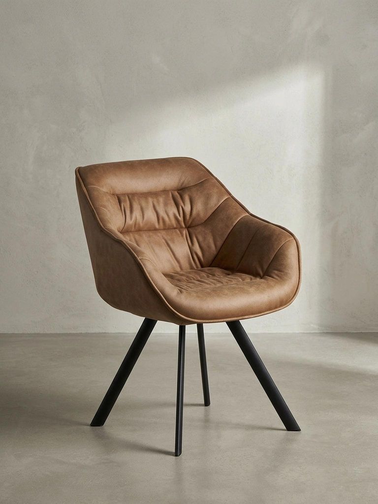 Esszimmerstuhl "Loche": Samtbezug, Eisenstandbeine, 60x85x64 cm, einfache Montage. Beige, Material: Stoff | Kadima Design