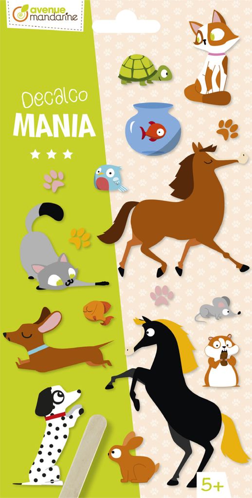 Avenue Mandarine 6x Decalco' Mania, Haustiere - Mehrfarbig CC063C