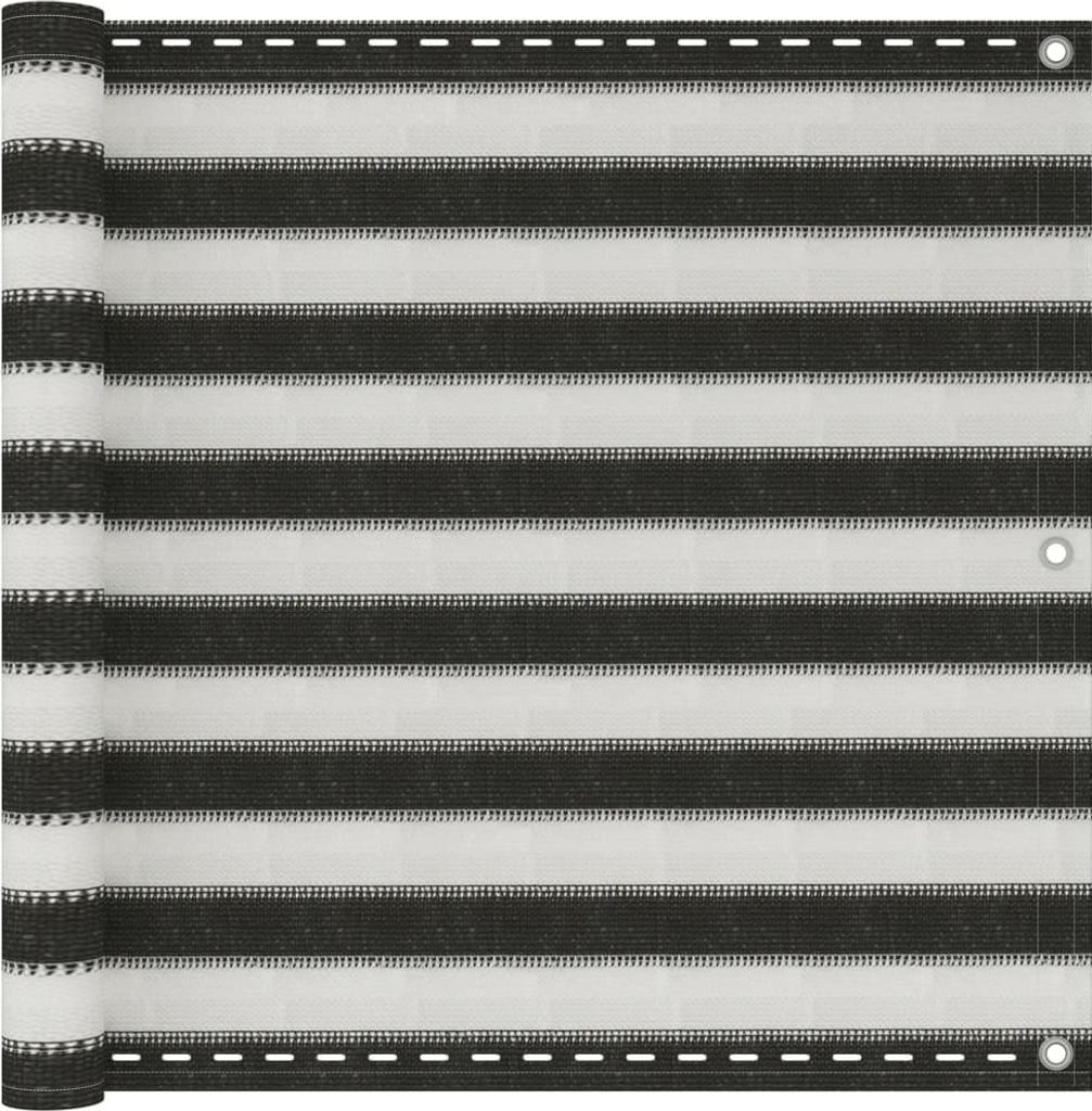 The Living Store Balkon-Sichtschutz HDPE 90x300 cm Anthrazit und Weiß