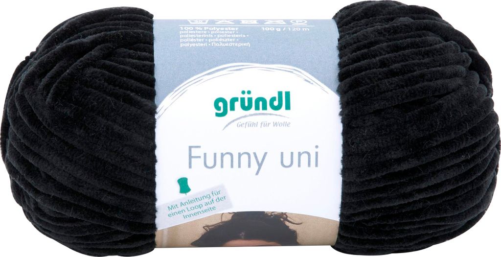 gründl Wolle Funny Uni 120m 100g Strickgarn Häkelgarn Produktbild 