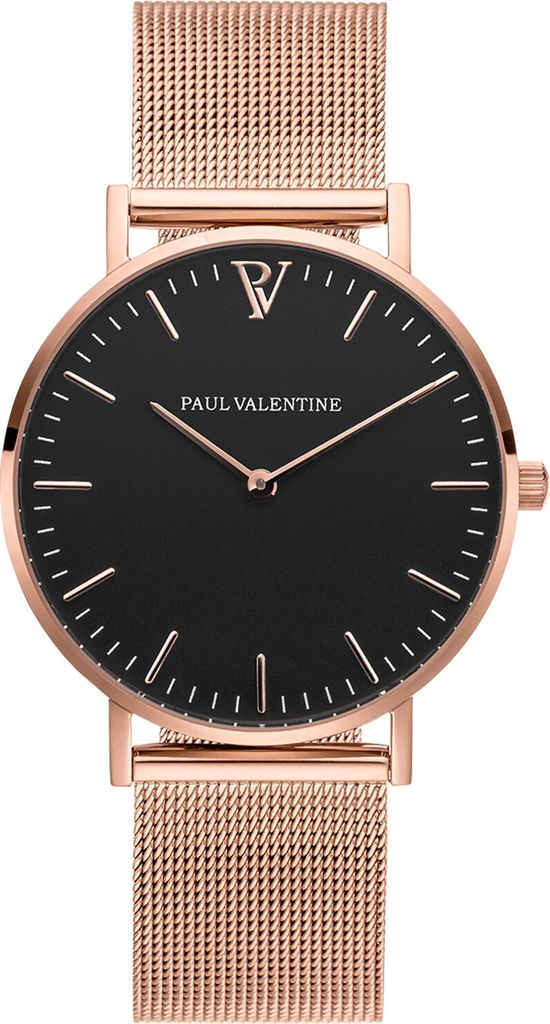 Paul Valentine Damen Armbanduhr PEARL ROSE GOLD MESH 36 MM Produktbild 