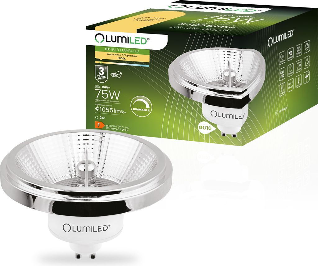 LUMILED LED žiarovka ES111 GU10 so stmievateľnou päticou Obrázok produktu 