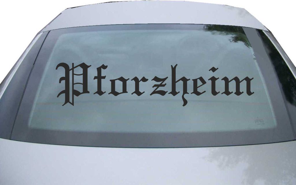 Indigos UG - Aufkleber Heckscheibe & Motorklappe DE6556 - schwarz - 600x132 mm - Stadt Pforzheim - Auto Scheiben Fenster Heckklappe Tuning Racing J...