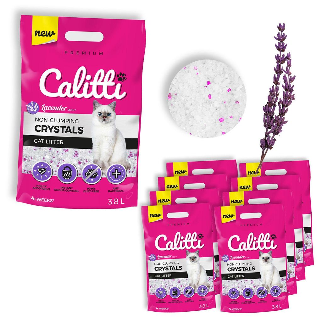 Calitti Silikat Katzenstreu Lavendelduft – Premium Produktbild 