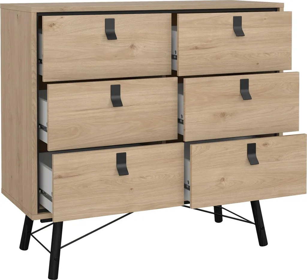 Buffet Maka 102cm : Solution de Rangement Chêne Brun pour Petit Espace - 9