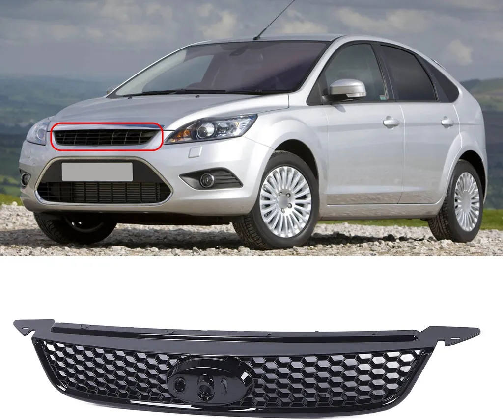 Grille avant 1676410 flux d'air amélioré et noir brillant pour Focus II