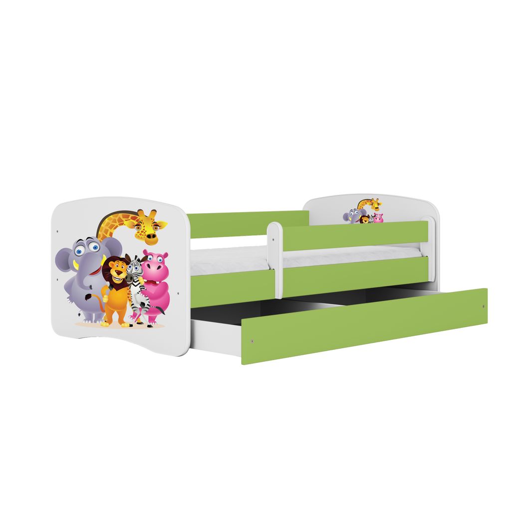 Kocot Kids Kinderbett Babydreams Zoo mit Schublade 180x80 cm mit Matratze in grün