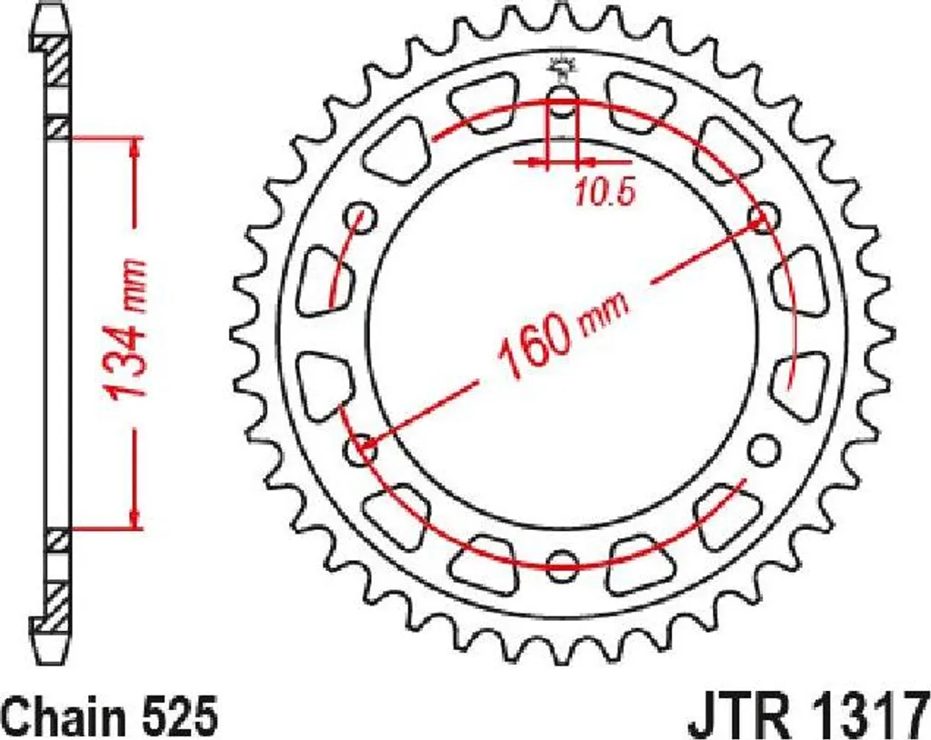 Couronne 43 dents Kettenrad 43Z 525 SI pour entretien kit chaîne moto
