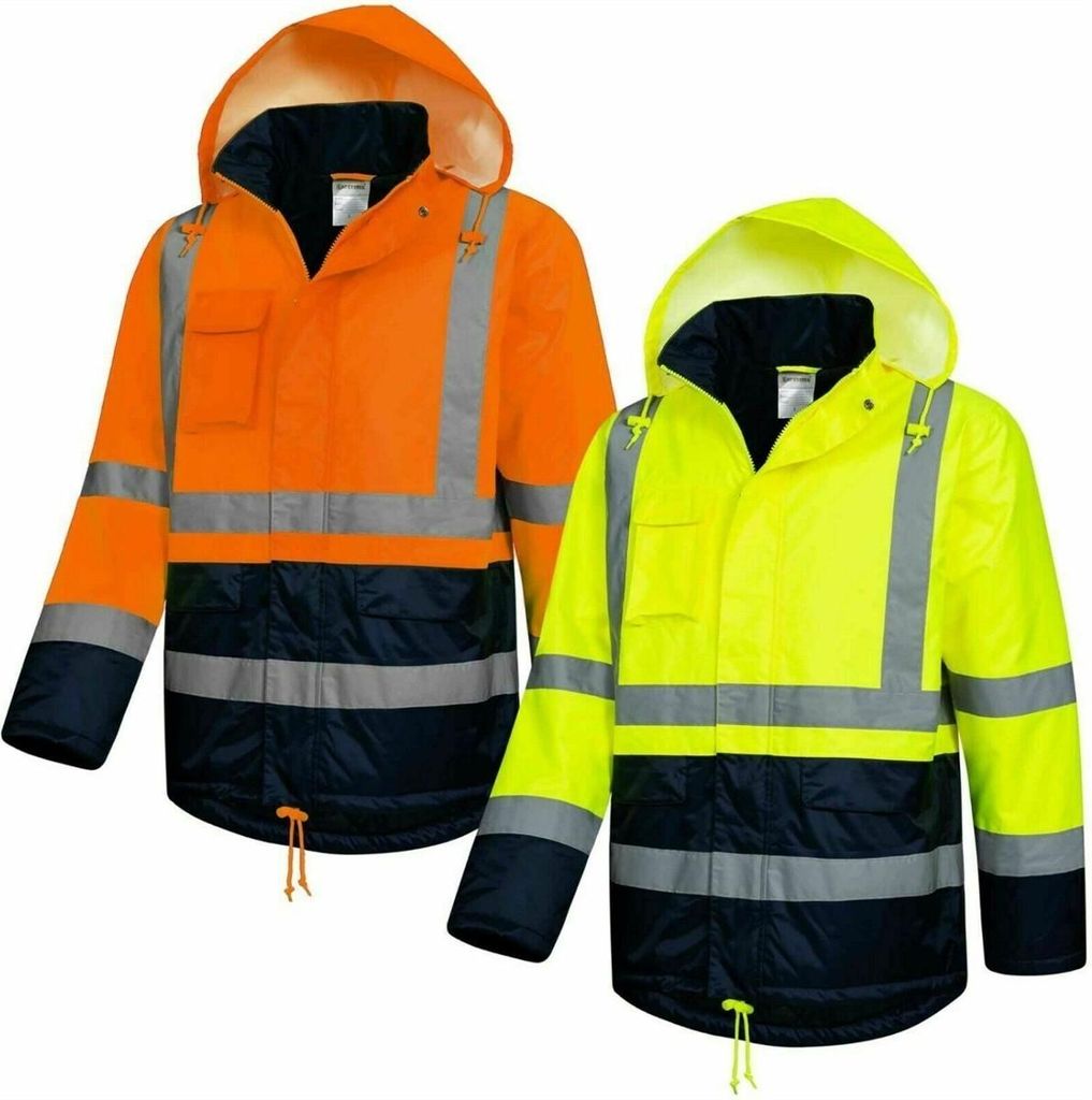Warnschutz Parka Arbeitsjacke Winter Warnschutzjacke Warnjacke Jacke Safetytex orange/marine 3XL