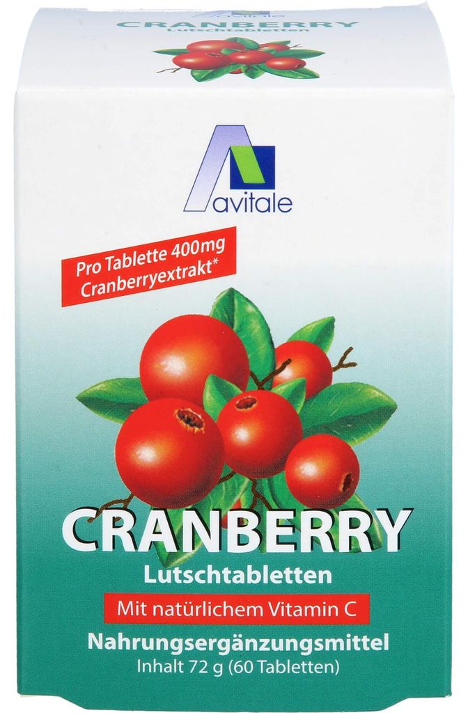 Avitale Cranberry Lutschtabletten mit natürlichem Vitamin C, 60 St. Tabletten