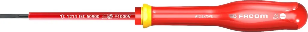 Cacciavite Facom 1000V 2.5mm x 75mm | Precisione AT2.5X75VE per Quadristi