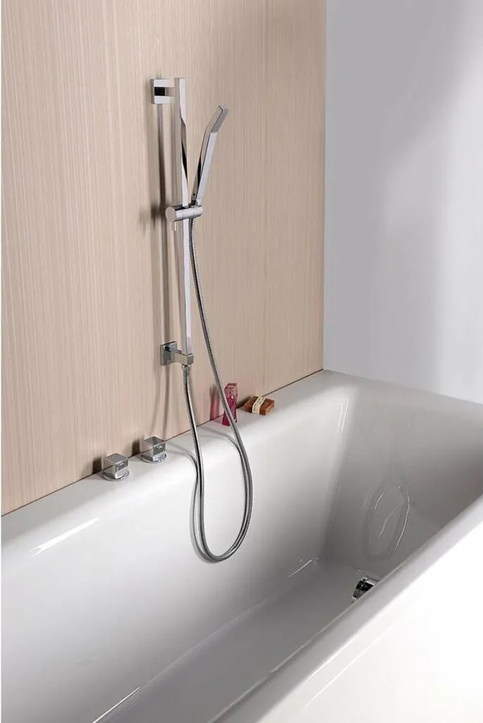 Barre de douche chromée 600 mm Nancy Sapho 1202-04 avec sortie d'eau - 2