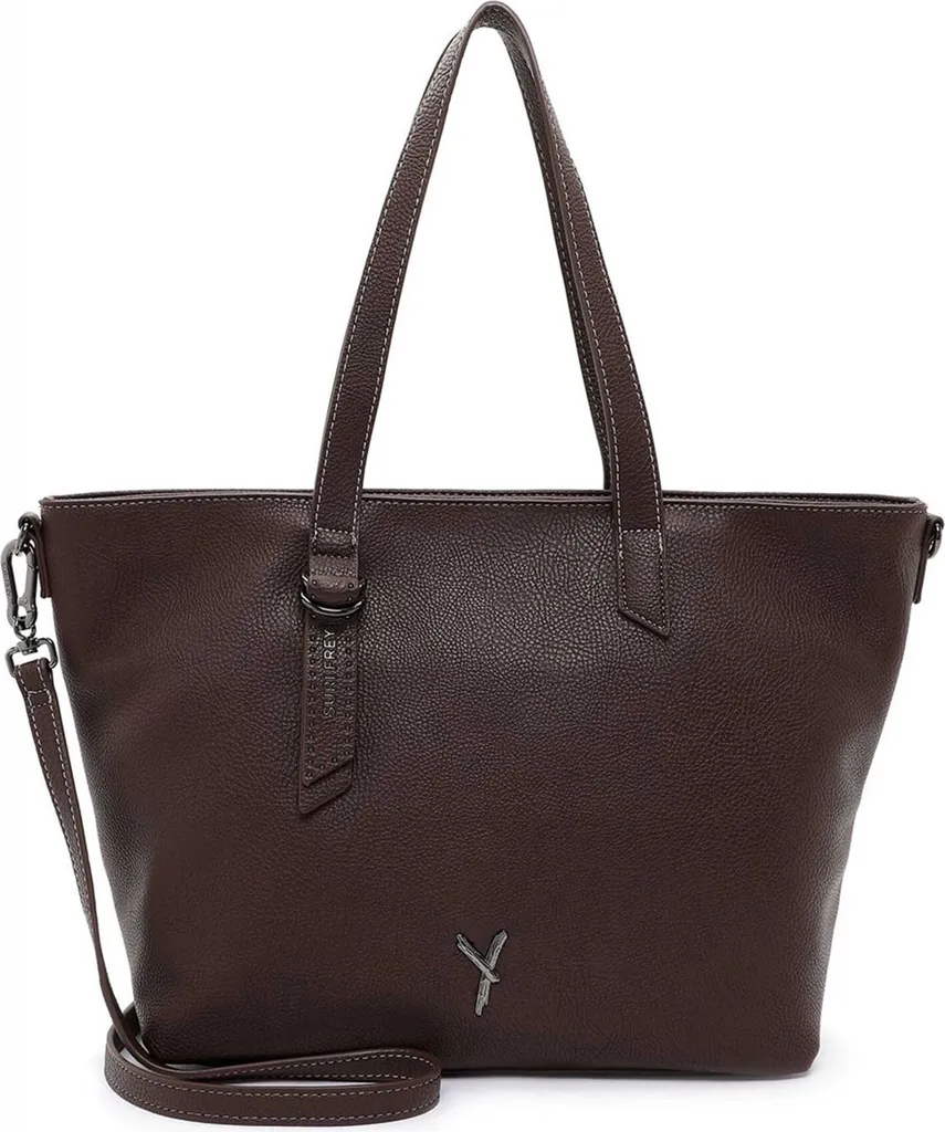 Sac Shopper Marron Foncé SURI FREY Gitty - Grand Sac à Main Femme Luxe