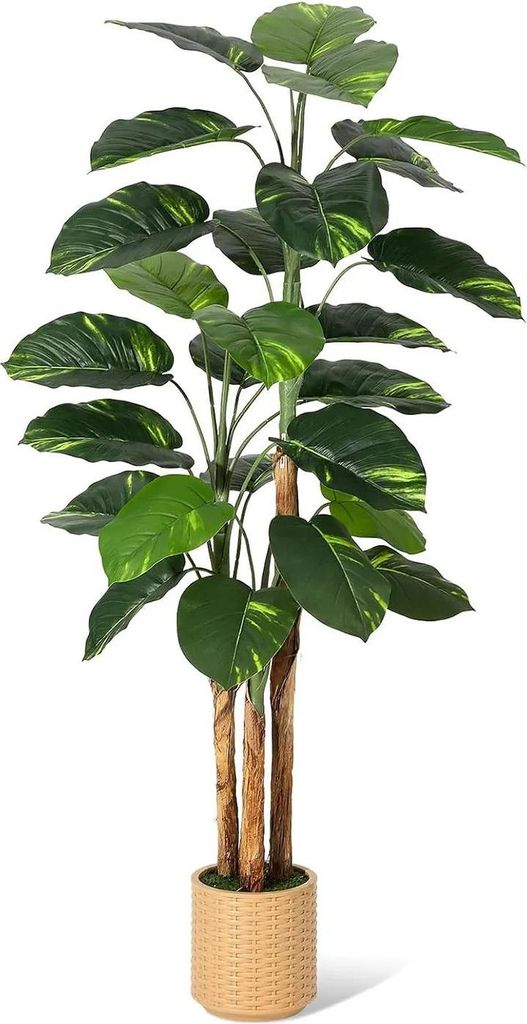 Kunstpflanze Pothos/Efeutute (Scindapsus aureus) - Bodenpflanze mit Topf - 180 cm - Mit Stämmen - PE - Für Außenbereich - Saphirblau