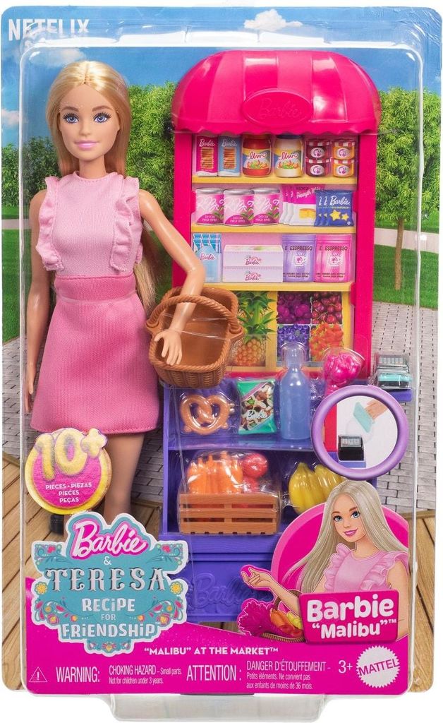 Mattel Barbie und Teresa Rezept für Freundschaft Malibu auf dem Markt Puppen- und Spielset mit 11 Zubehörteilen