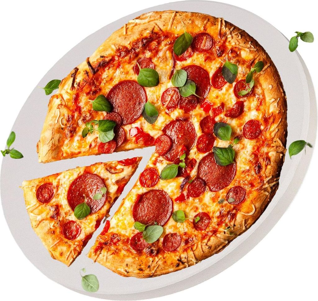 Intirilife Cordierit Pizzastein XL rund - Ø33cm- für Grill und Backofen- Pizza Stein groß für Ofen Brot Backen Flammkuchen - Herd Gasgrill Stei...