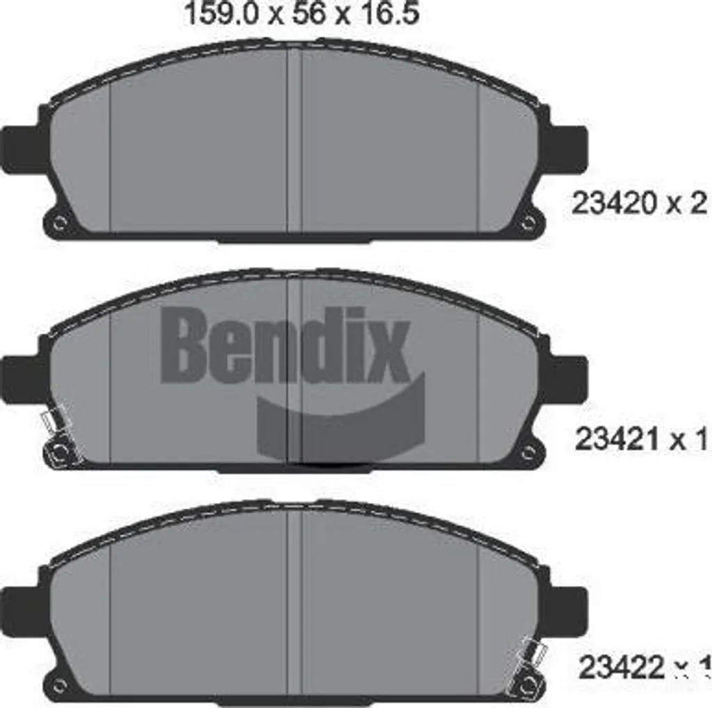 Plaquettes de frein BENDIX BPD1973 pour Nissan X-Trail et Serena OE