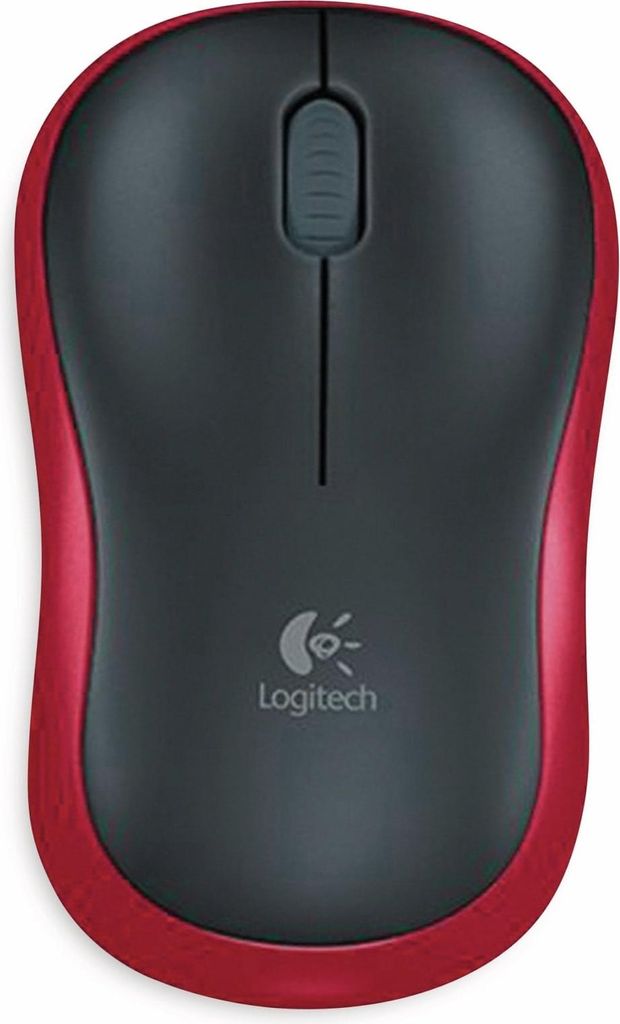 Logitech M 185 Cordless Notebook Mouse USB schwarz / rot