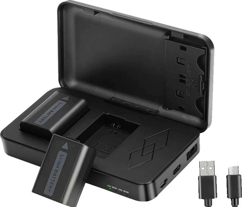 Chargeur Double pour Batteries d'Appareil Photo avec Écran LCD - Kit 2