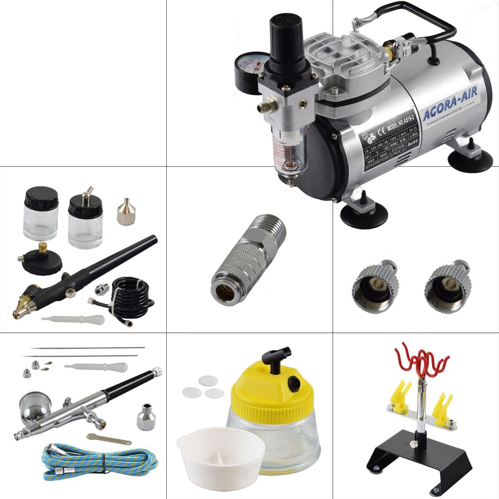 Agora-Tec Airbrush Komplett-Set EXPERT VI.1