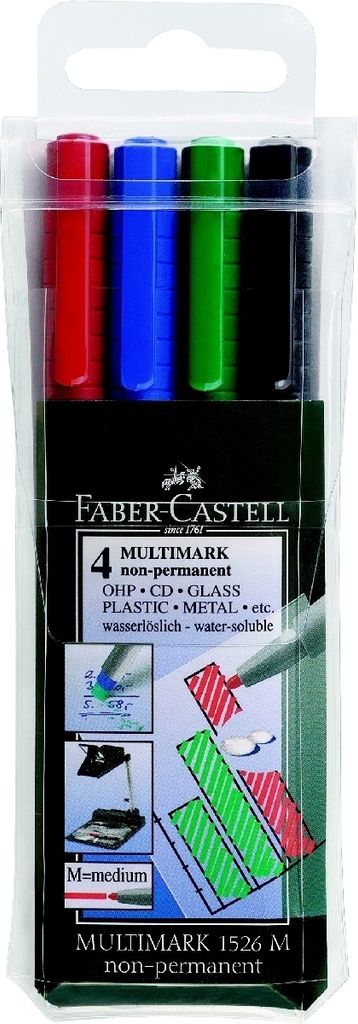 FABER-CASTELL Marker Multimark non-perm. M 4er Etui 5Stk