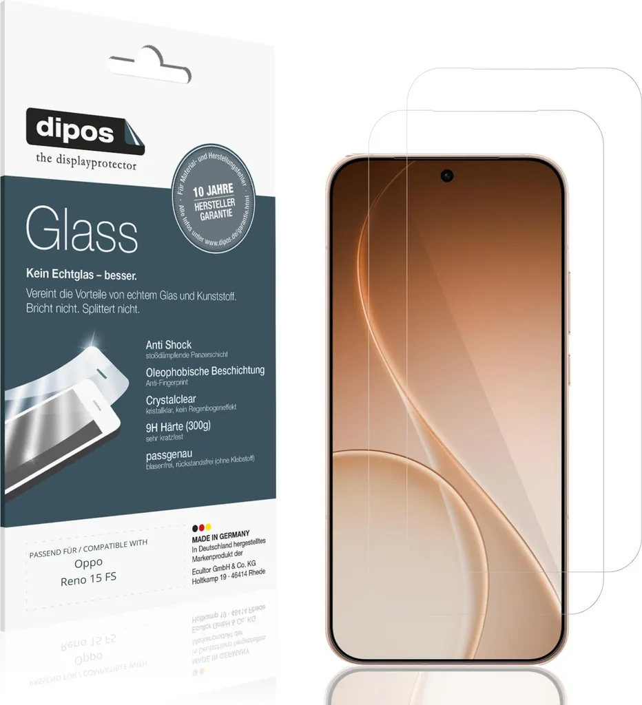 Recensione 2x Pellicola dipos Oppo Reno 15 FS Vetro Flessibile 9H