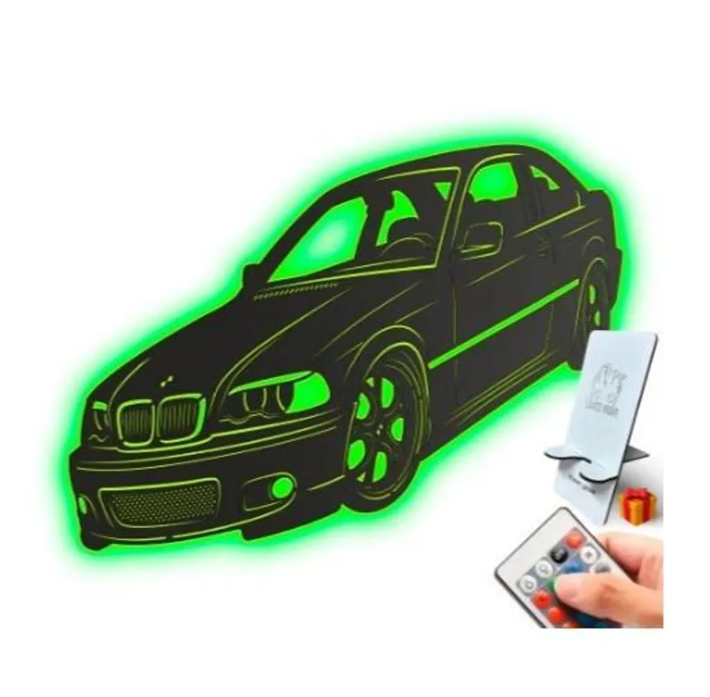 Applique Murale LED Logo BMW E46 - Luminaire Déco pour Fan de Voiture
