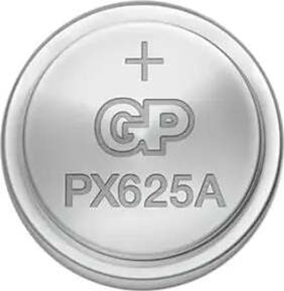 A close-up, top-down view of a single silver coin-cell battery.
