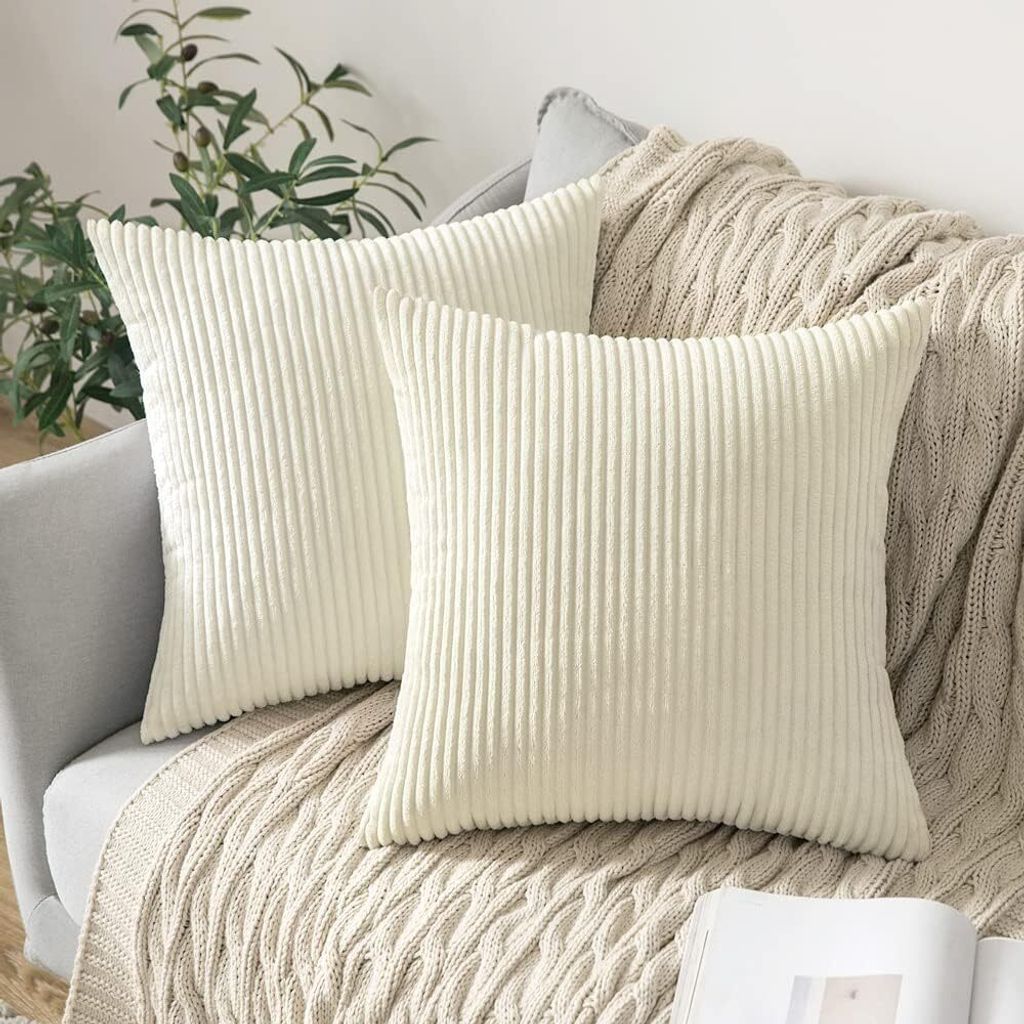 MIULEE 2er Set Kissenbezüge Kord Kissenhülle Dekorative Kissenbezug Sofakissen Couchkissen Dekokissen Zierkissenbezug Deko Kissenhülle mit Verst...