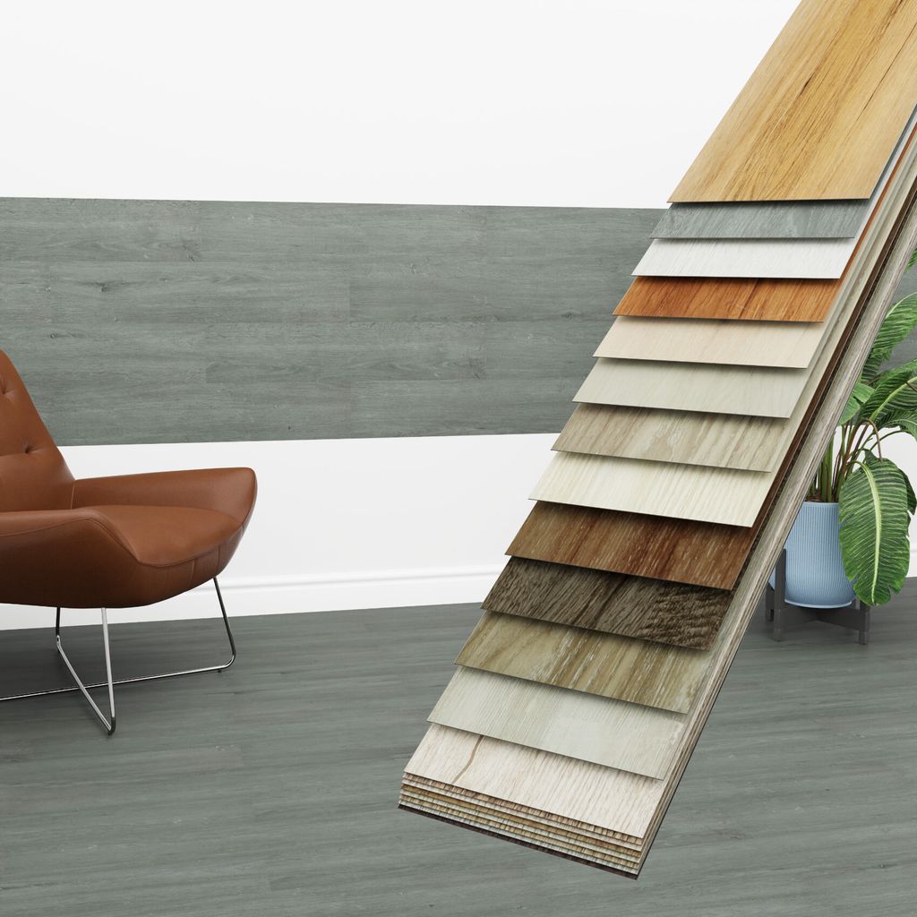 HEXIM Vinyldielen 0,97m² selbstklebend PVC Wandverkleidung Bodenbelag Holzoptik 91x15cm Paneele für Wand & Boden Holzdielen dunkelgrau (7 Dielen ...