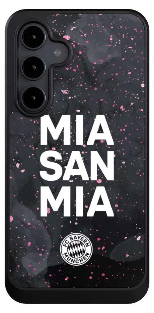 NIVOCASE Hülle für Samsung Galaxy S24 FE 5G Handyhülle NIVOcore Case Schwarz FC Bayern München Mia San Mia Girl Style
