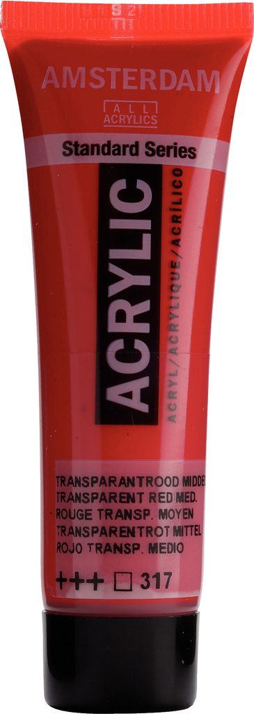Amsterdam Standard Series Acrylfarbe Tube 20 ml Transparentrot Mittel 317