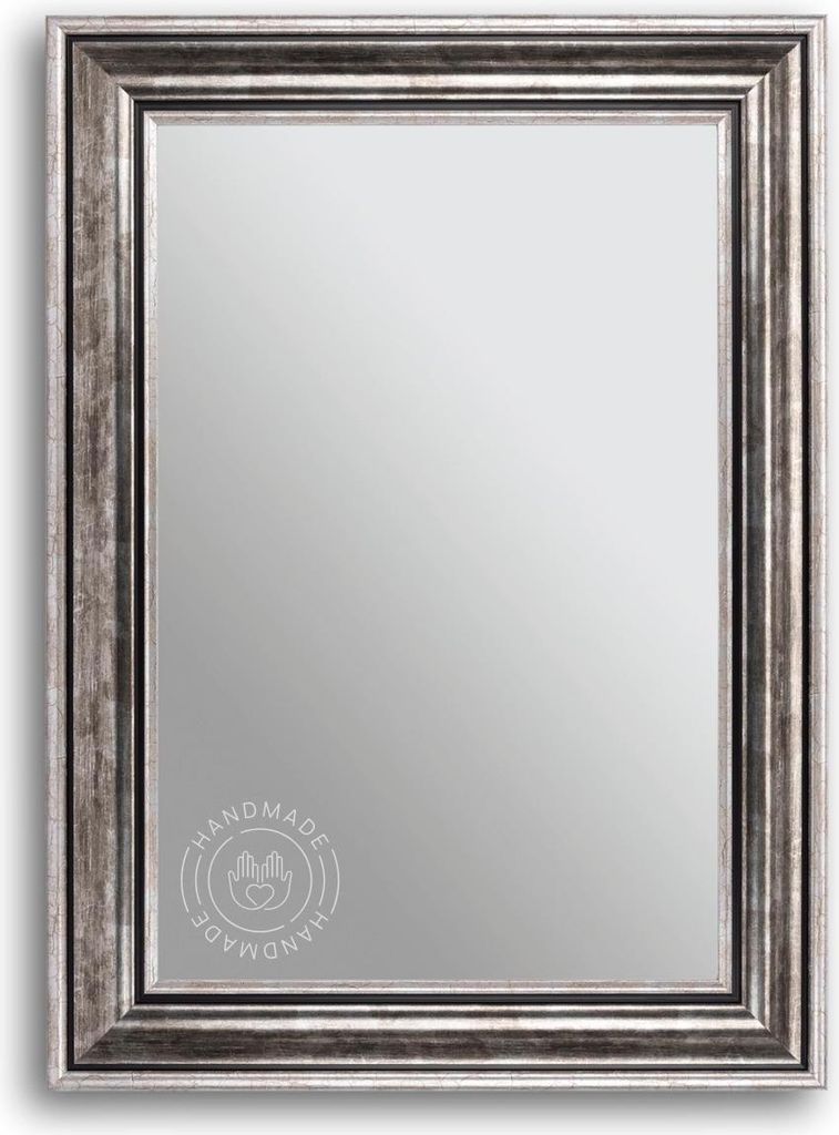 CLAMARO 'RIGA' Antik Wandspiegel mit Rahmen | Silber | Shabby Chic Vintage Barock Spiegel mit Holzrahmen | Barockspiegel inkl. Metall Aufhänger un...