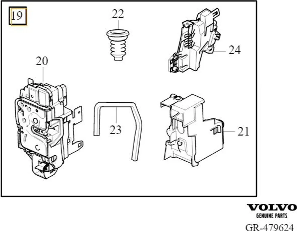 Mécanisme de fermeture arrière gauche Volvo S90 V90 Cross Country d'origine