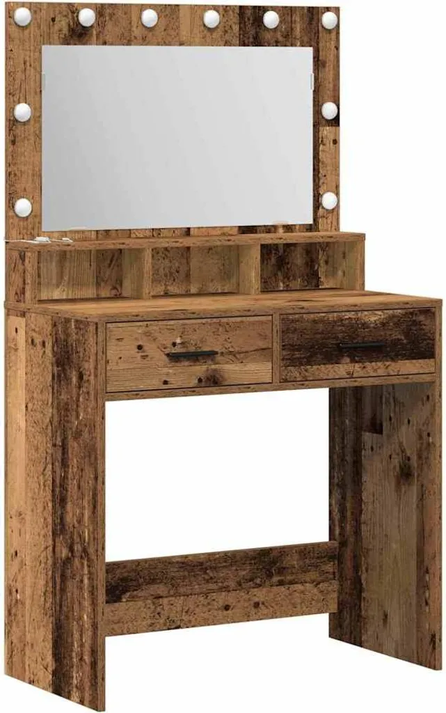 Mobile Trucco vidaXL 79x41x135 cm - Legno di Recupero con Specchio e Shelf