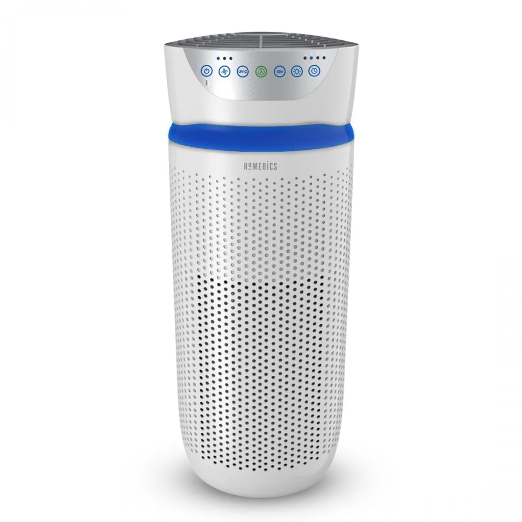 Purificateur HoMedics 5-in-1 UV avec Filtre HEPA et Ioniseur 75W Blanc