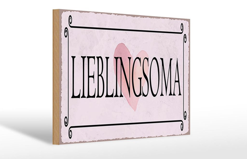 Holzschild Lieblingsoma Herz, 30x20 cm, Holzschilder Spruch Glück Liebe