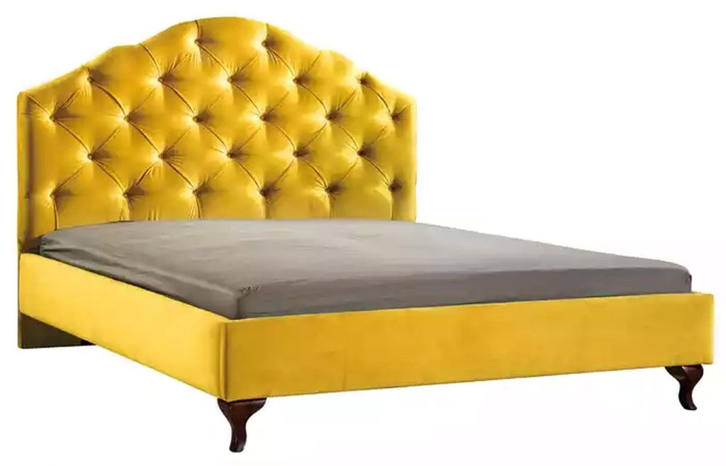 Chesterfield gelbes Bett für das Schlafzimmer Betten Doppel helle Luxus