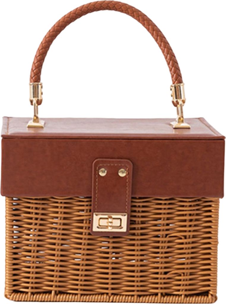 Geschenkkorb gewebtes Rattan mit Korb Handheld Candy Tote Basket Party Gunst für Hochzeit-Größen:L