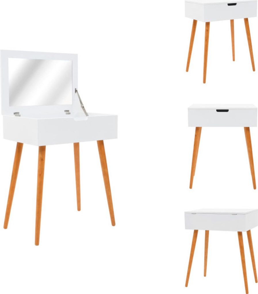 vidaXL Schminktisch mit Spiegel MDF 60 x 40 x 75 cm - Schminktische