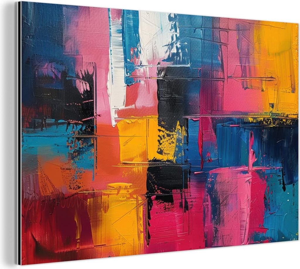 MuchoWow Wanddekoration Metall Metallbild Wandkunst 60x40 cm Lackierung - Kunst - Modern - Abstrakt MuchoWow Aluminium Gemälde - Gemälder