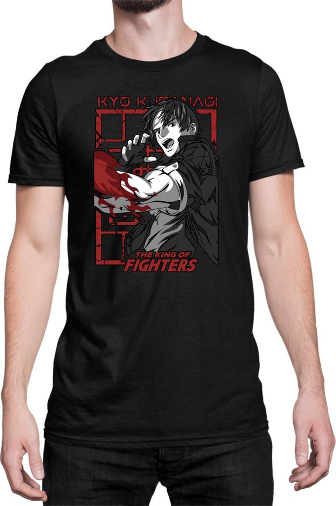 Herren T-Shirt Japan Anime Manga The King Of Fighters Kyo Kusanagi, Man 3XL / Schwarz