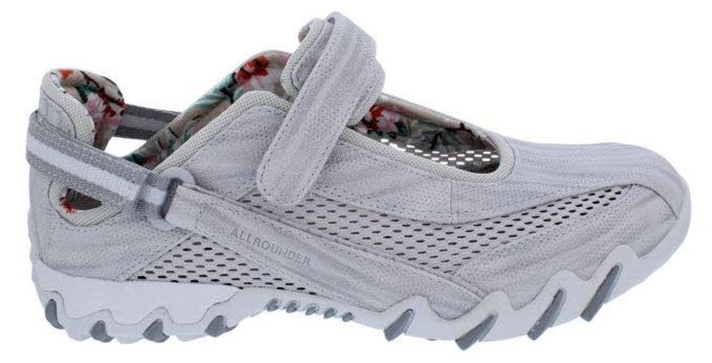 Allrounder Sneaker Niro 80/05, Metallic-Textil mit offenem Mesh, Hellgrau, Fußbett zum Wechseln 42 1/2