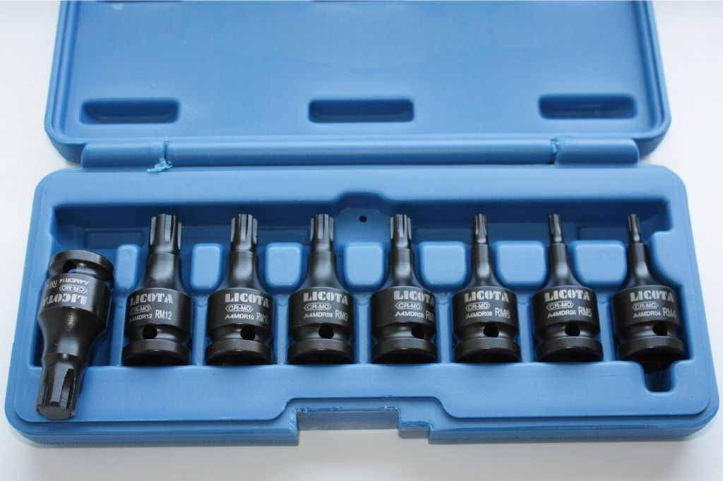 Schlagschrauber Nüsse Set 8-teilig Cr-Mo – Ribe M4-M14, 1/2 Zoll