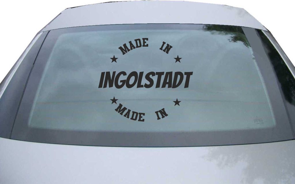 Indigos UG - Aufkleber Heckscheibe & Motorklappe DE6969 - schwarz - 600x490 mm - Ingolstadt - Auto Scheiben Fenster Heckklappe Tuning Racing JDM - ...