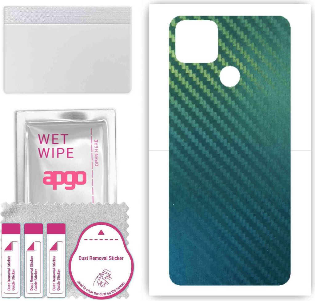 apgo Rückseite Schutzfolie, Skin, kompatibel mit Realme 7i RMX2193, Hinten Displayschutzfolie aus Vinylfolie, kratzfest, einfache Montage - Kohlen...