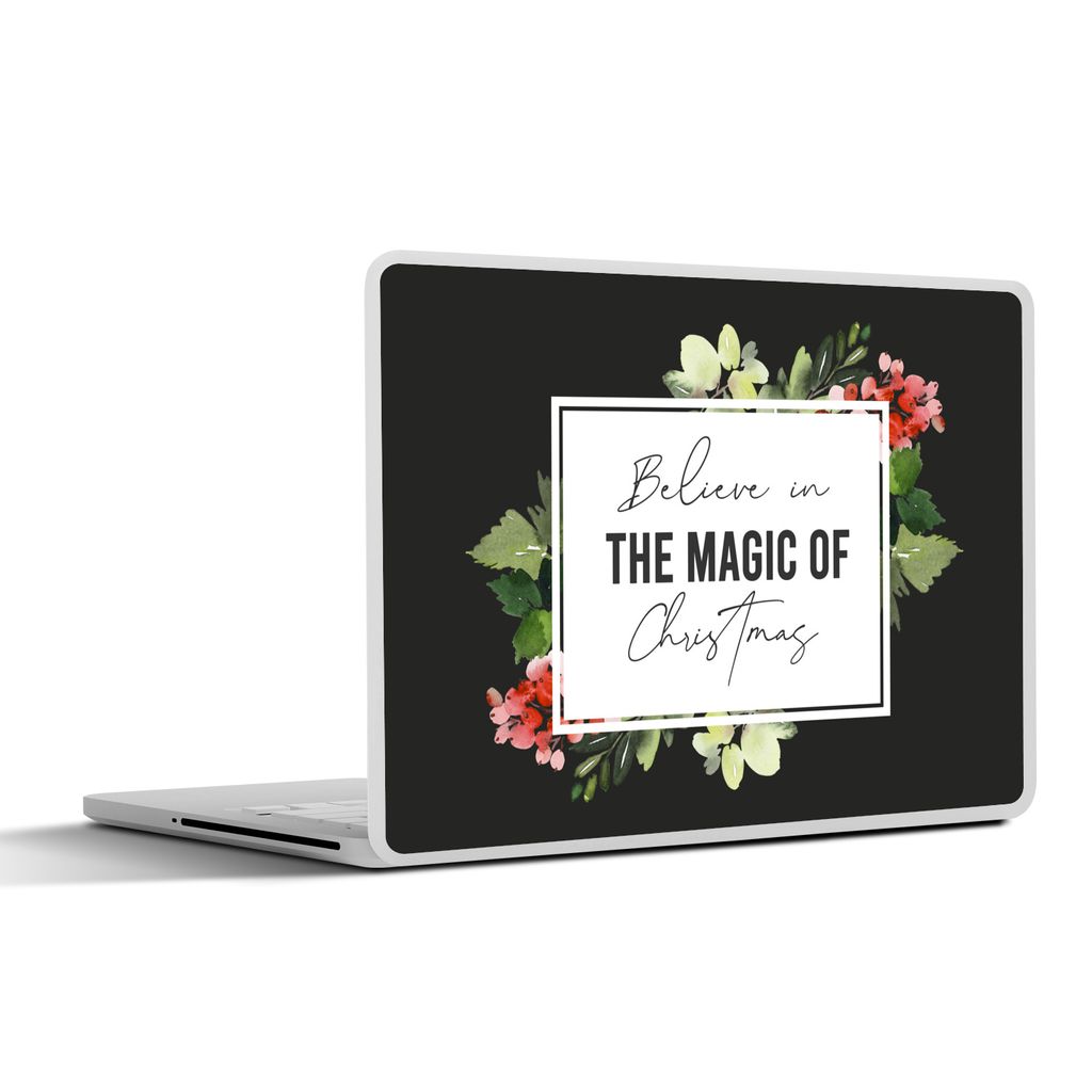 MuchoWow Laptop Aufkleber Sticker Cover Zitat - Weihnachten - Magie 25x18 cm - Laptop-Deko