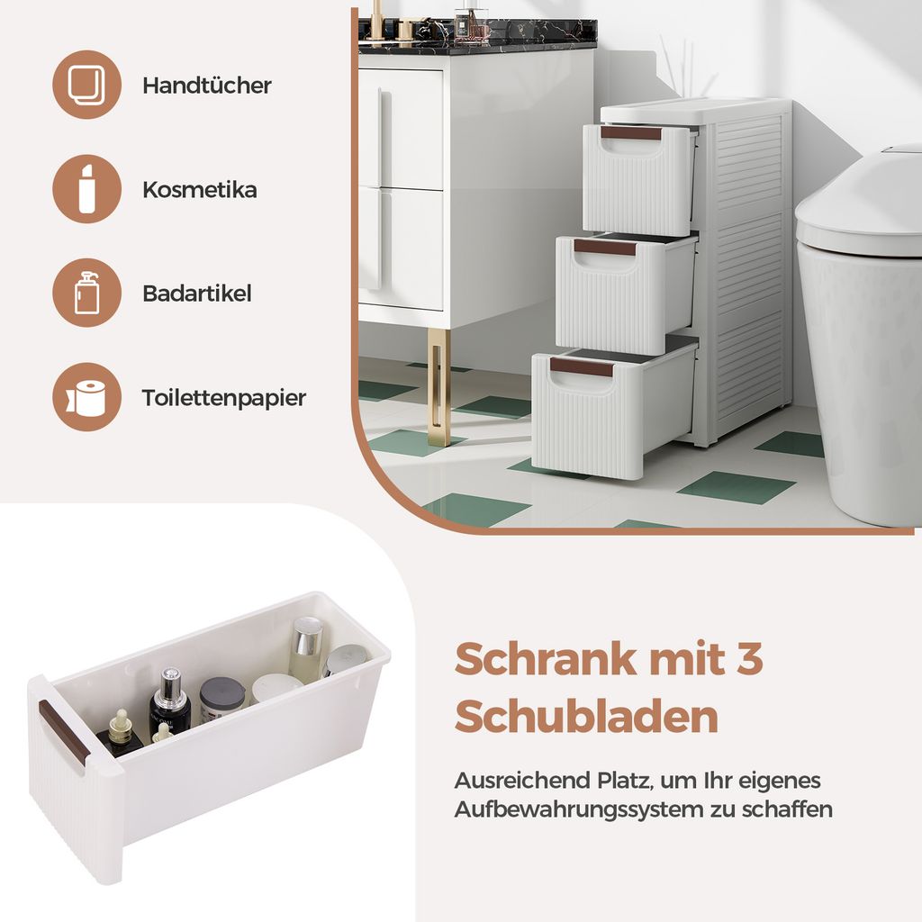 COSWTAY Schmaler Aufbewahrungsschrank für kleinen Raum